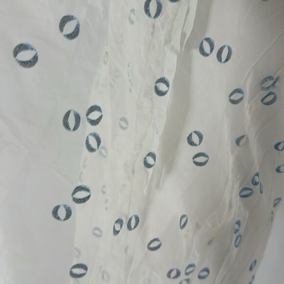 Vintage 1940s Sheer Duster Robe With Textured Velvet Circles - Picture 3 of 5